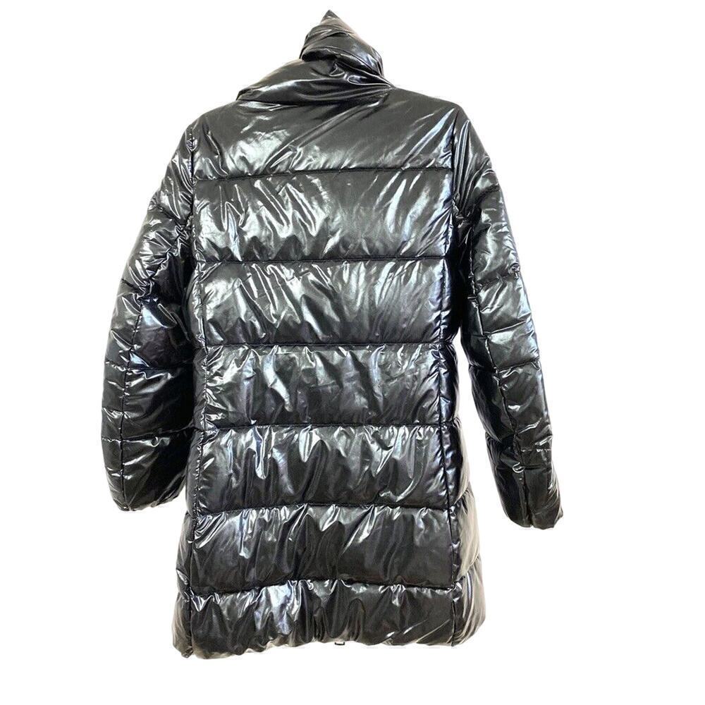 Juicy Couture Black Label Glossy Black Puffer Jacket Coat XS NEW/DEFECT $328 - Picture 2 of 6